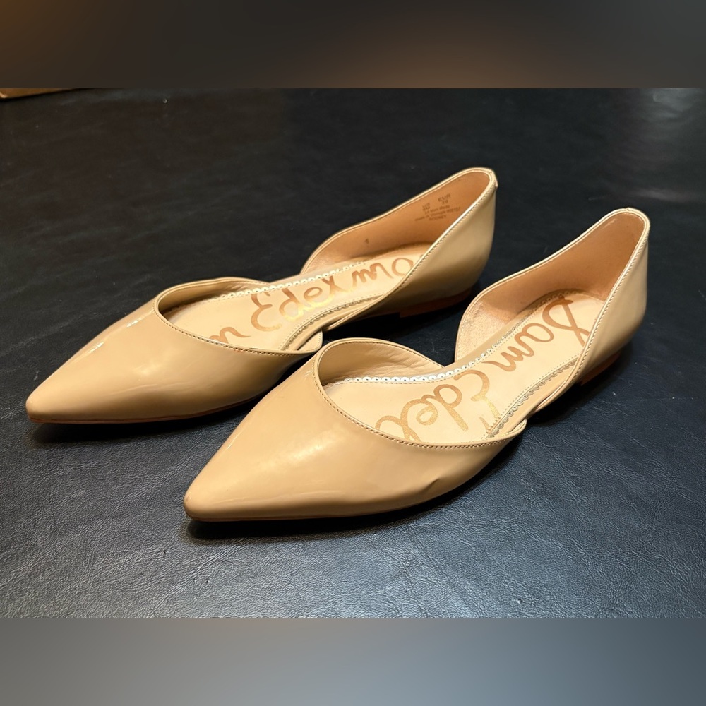 Sam Edelman Nude/Tan Pointed-Toe D'Orsay Flats